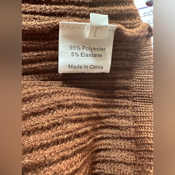 Womens|Knit Halter Crop Top|Brown|Medium M|Medium M|Stretch|Sleeveless - Picture 8 of 9